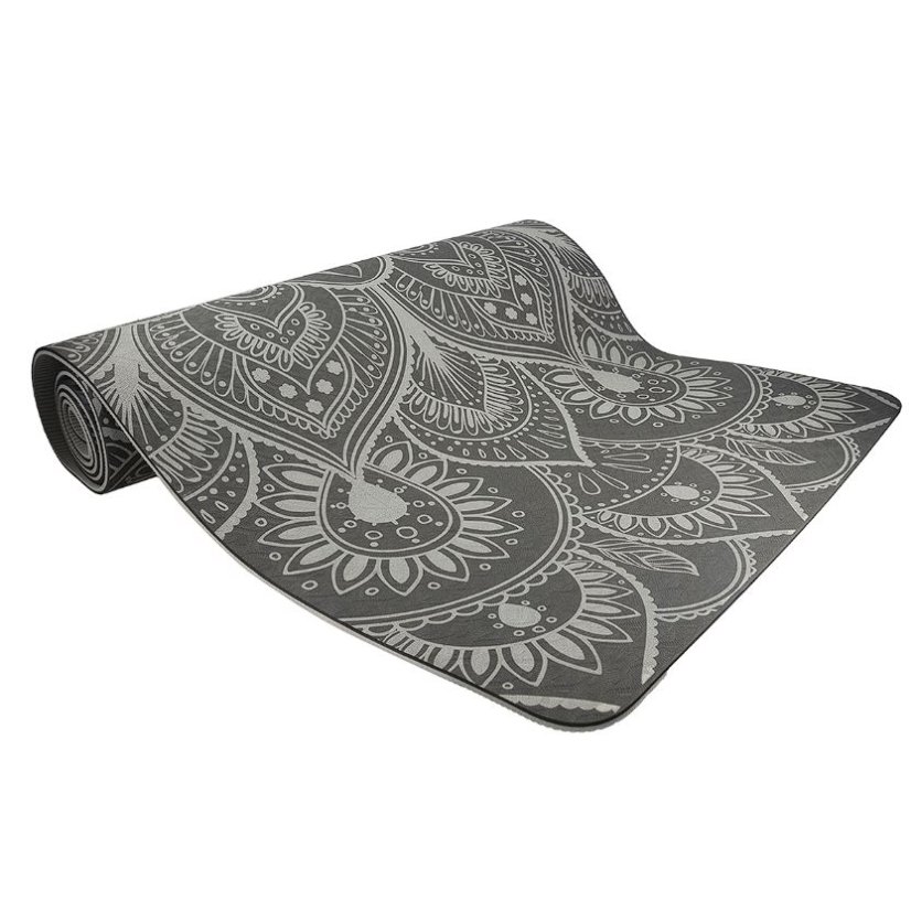 Podložka LIFEFIT® YOGA MAT MANDALA DUO, 183x58x0,6cm, černá
