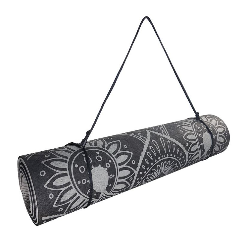 Podložka LIFEFIT® YOGA MAT MANDALA DUO, 183x58x0,6cm, černá