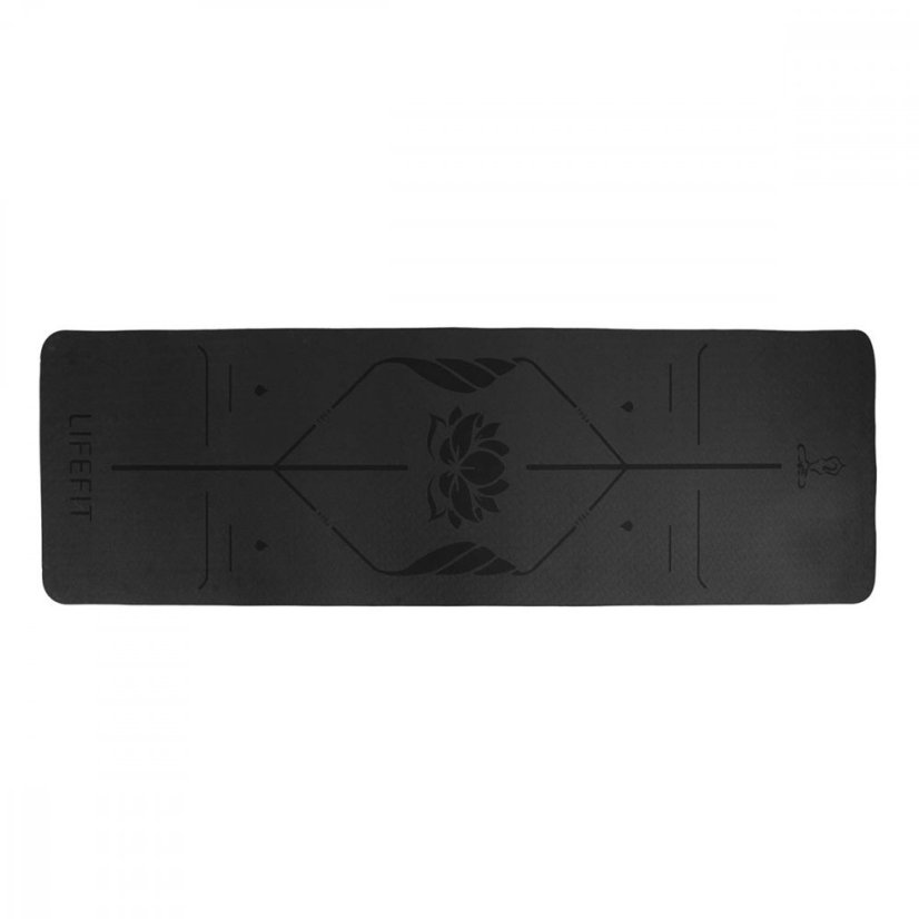Podložka LIFEFIT® YOGA MAT LOTOS DUO, 183x58x0,6cm, černá