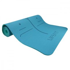 Podložka LIFEFIT® YOGA MAT LOTOS DUO, 183x58x0,6cm, tyrkysová