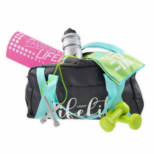 Sportovní taška LIFEFIT® pro ženy, šedo-mint