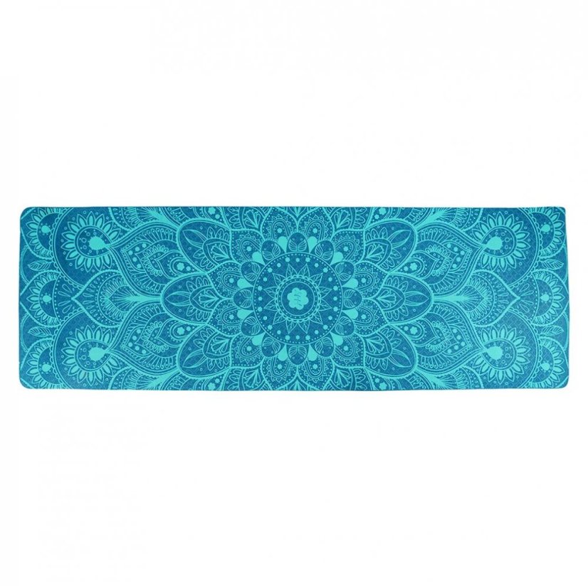 Podložka LIFEFIT® YOGA MAT MANDALA DUO, 183x58x0,6cm, tyrkysová