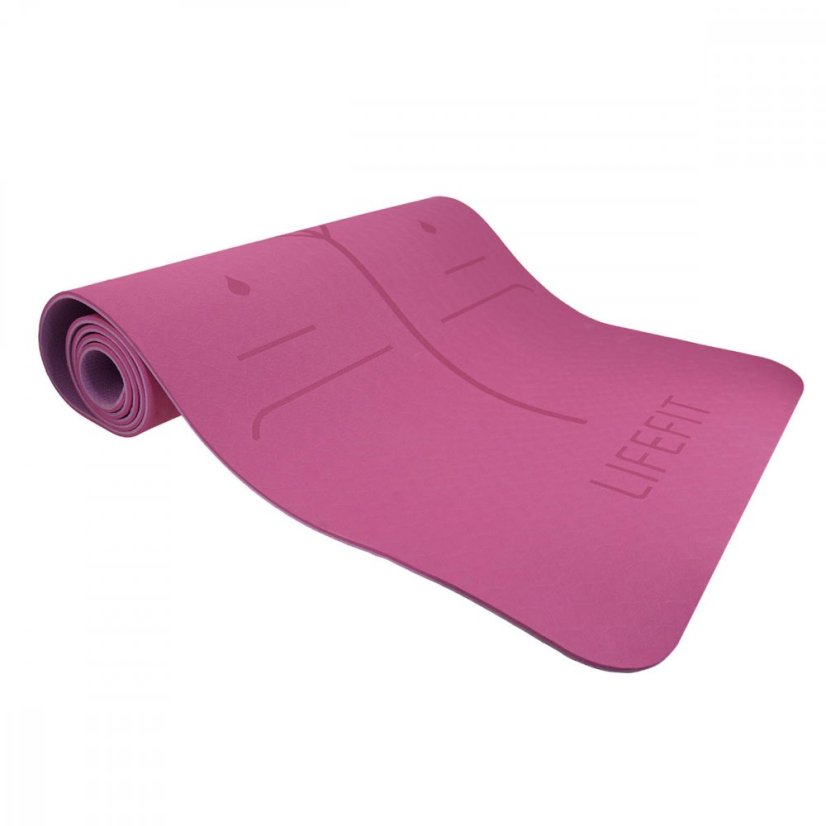 Podložka LIFEFIT® YOGA MAT LOTOS DUO, 183x58x0,6cm, bordó