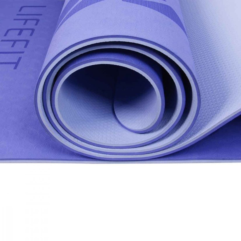 Podložka LIFEFIT® YOGA MAT LOTOS DUO, 183x58x0,6cm, modrá