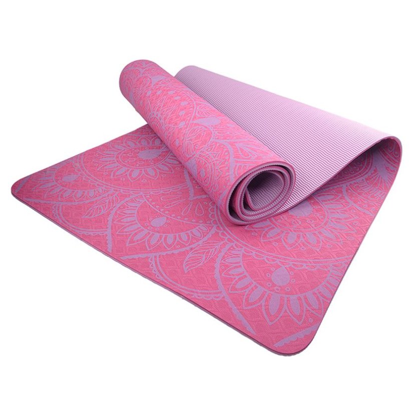 Podložka LIFEFIT® YOGA MAT MANDALA DUO, 183x58x0,6cm, bordó