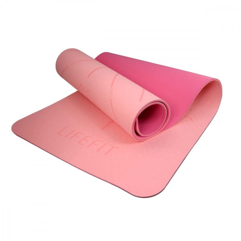 Podložka LIFEFIT® YOGA MAT RELAX DUO, 183x58x0,6cm, růžová