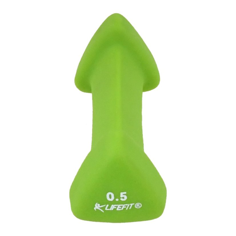 Neoprenová činka LIFEFIT® TRIANGLE 1 x 0,5 kg, zelená