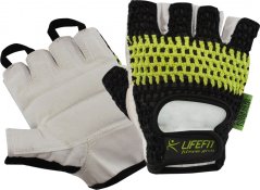 Fitness rukavice LIFEFIT® FIT, černo-bílo-zelené