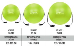 Gymnastický míč s expanderem LIFEFIT® GYMBALL EXPAND 75 cm