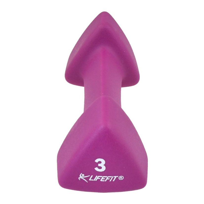 Neoprenová činka LIFEFIT® TRIANGLE 1 x 3,0 kg, bordó