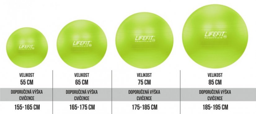 Gymnastický míč LIFEFIT® ANTI-BURST 85 cm, zelený