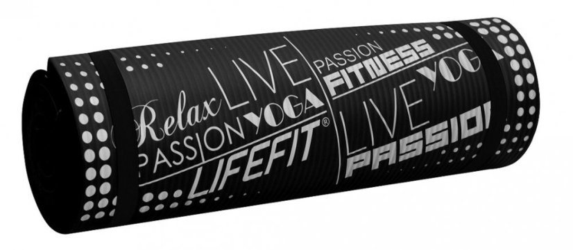 Podložka LIFEFIT® YOGA MAT EXKLUZIV PLUS, 180x58x1,5cm, černá