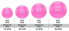 Gymnastický míč LIFEFIT® ANTI-BURST 75 cm, růžový