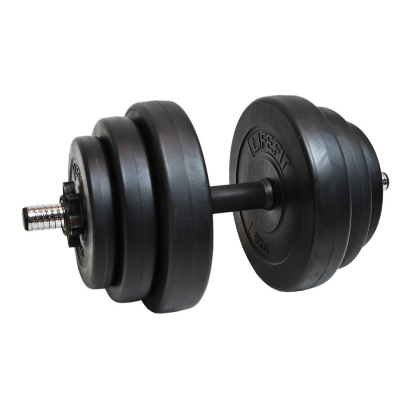 Činka nakládací LIFEFIT® jednoruční 18 kg, vinyl-cement, 30mm tyč/6x kotouč