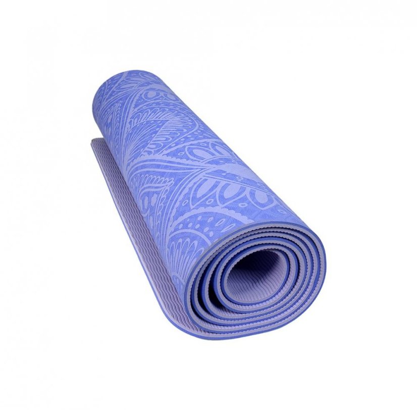 Podložka LIFEFIT® YOGA MAT MANDALA DUO, 183x58x0,6cm, modrá