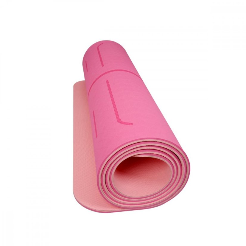 Podložka LIFEFIT® YOGA MAT LOTOS DUO, 183x58x0,6cm, růžová