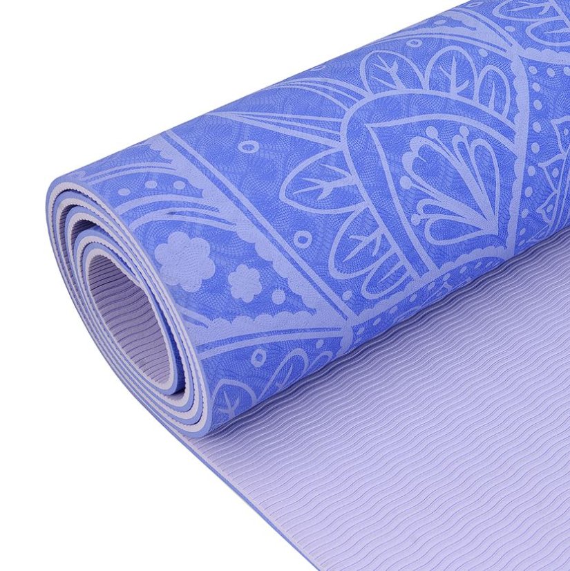 Podložka LIFEFIT® YOGA MAT MANDALA DUO, 183x58x0,6cm, modrá