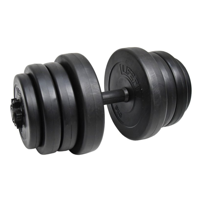 Činka nakládací LIFEFIT® jednoruční 23 kg, vinyl-cement, 30mm tyč/8x kotouč