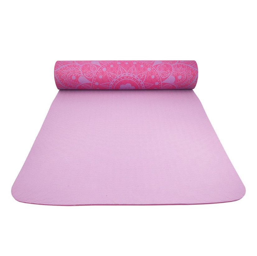Podložka LIFEFIT® YOGA MAT MANDALA DUO, 183x58x0,6cm, bordó