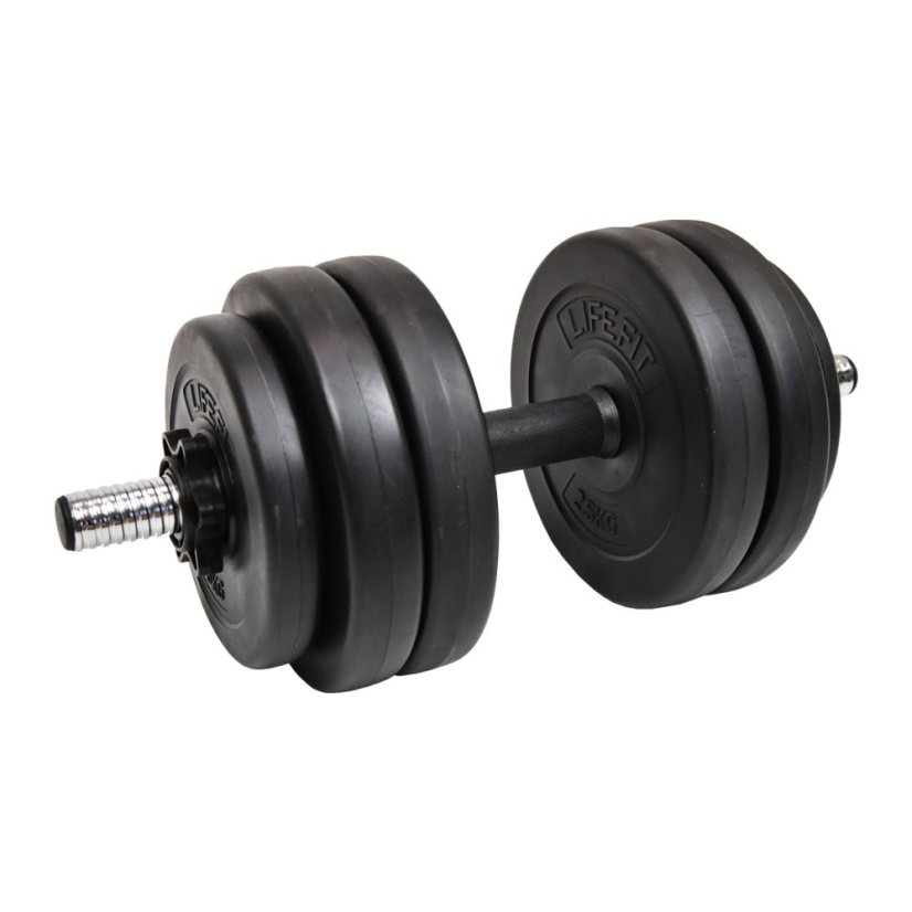 Činka nakládací LIFEFIT® jednoruční 13 kg, vinyl-cement, 30mm tyč/6x kotouč
