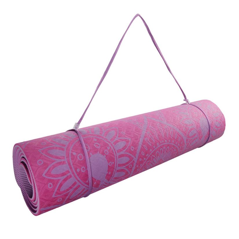 Podložka LIFEFIT® YOGA MAT MANDALA DUO, 183x58x0,6cm, bordó