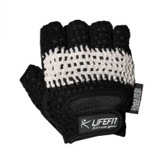 Fitness rukavice LIFEFIT® KNIT, černo-bílé