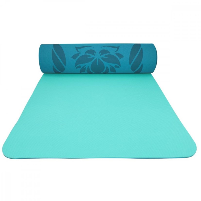 Podložka LIFEFIT® YOGA MAT LOTOS DUO, 183x58x0,6cm, tyrkysová