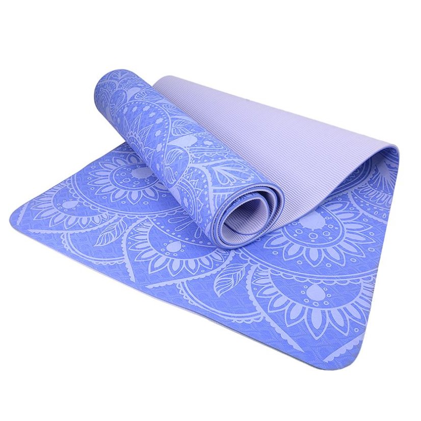 Podložka LIFEFIT® YOGA MAT MANDALA DUO, 183x58x0,6cm, modrá