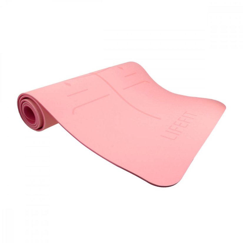 Podložka LIFEFIT® YOGA MAT RELAX DUO, 183x58x0,6cm, růžová