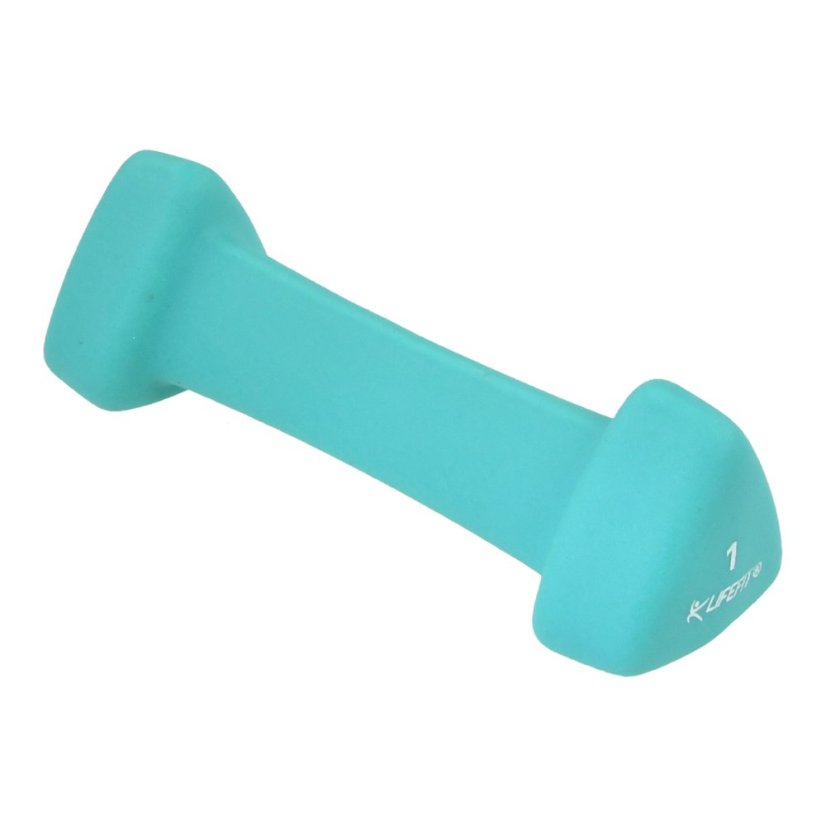 Neoprenová činka LIFEFIT® TRIANGLE 1 x 1,0 kg, tyrkysová