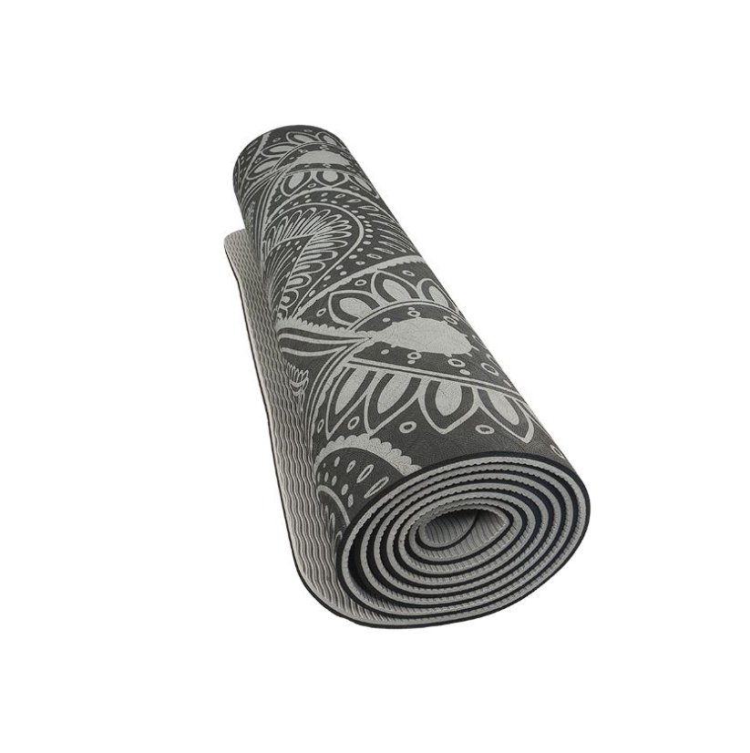 Podložka LIFEFIT® YOGA MAT MANDALA DUO, 183x58x0,6cm, černá