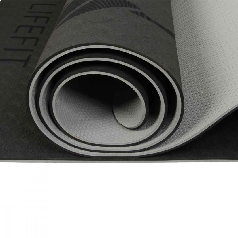 Podložka LIFEFIT® YOGA MAT LOTOS DUO, 183x58x0,6cm, černá