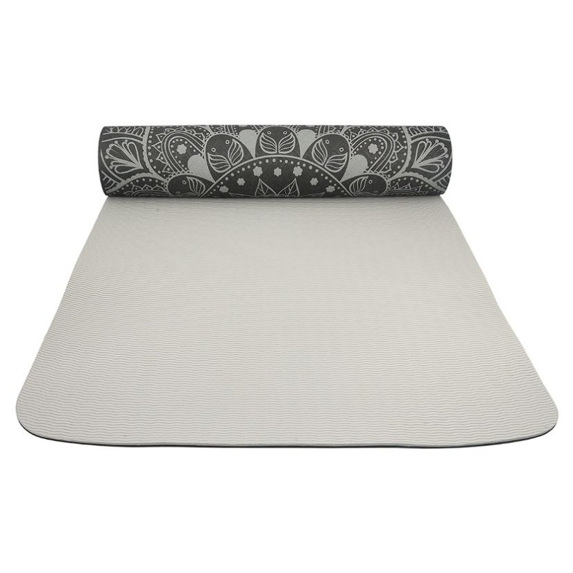 Podložka LIFEFIT® YOGA MAT MANDALA DUO, 183x58x0,6cm, černá