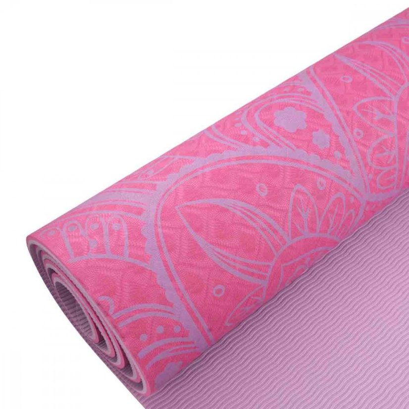 Podložka LIFEFIT® YOGA MAT MANDALA DUO, 183x58x0,6cm, bordó