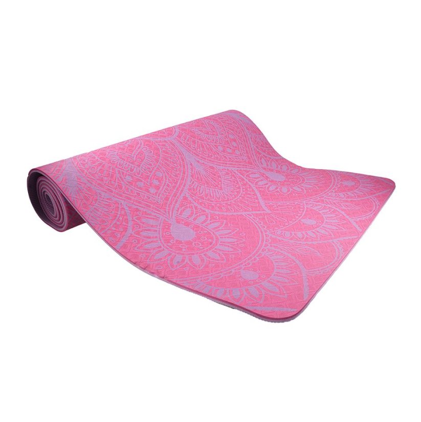 Podložka LIFEFIT® YOGA MAT MANDALA DUO, 183x58x0,6cm, bordó