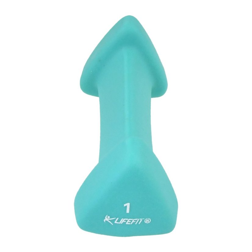 Neoprenová činka LIFEFIT® TRIANGLE 1 x 1,0 kg, tyrkysová