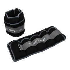 Neoprenová zátěž LIFEFIT® kotník/zápěstí S2 2x0,5-2,5kg, nastavitelná, černá