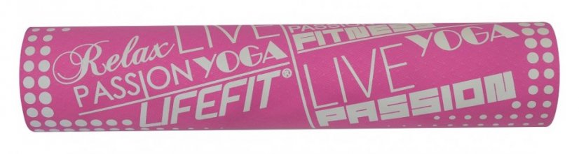 Podložka LIFEFIT® YOGA MAT TPE, 183x61x0,4cm, růžová