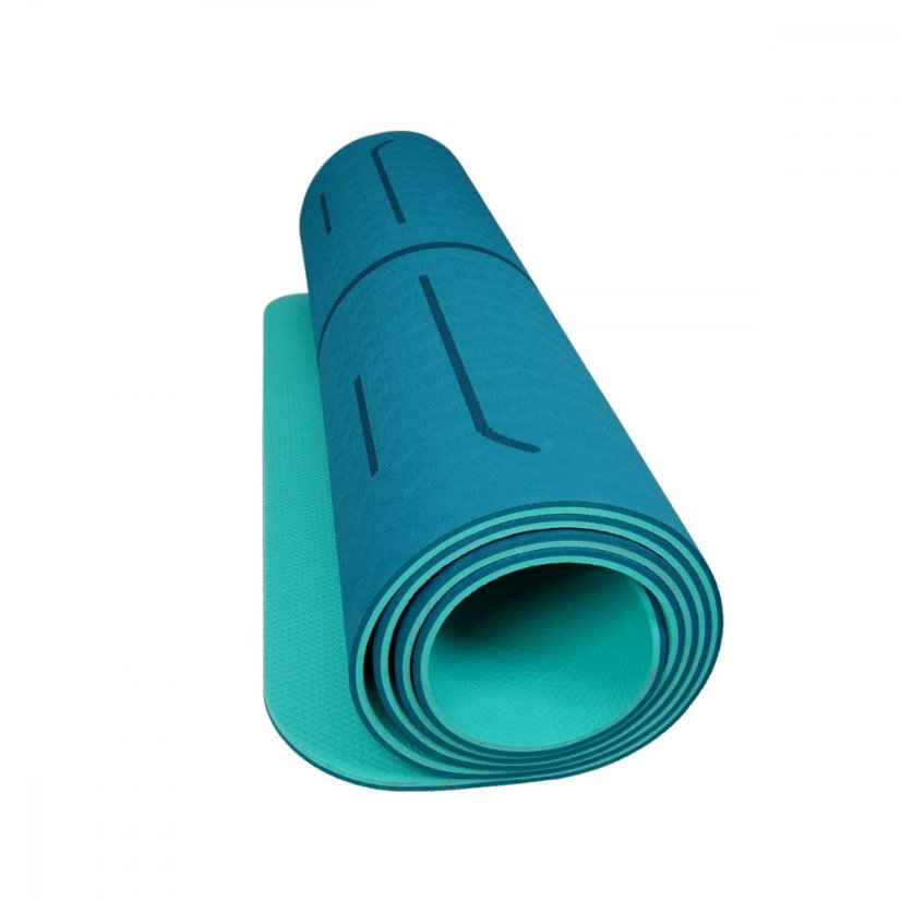 Podložka LIFEFIT® YOGA MAT LOTOS DUO, 183x58x0,6cm, tyrkysová