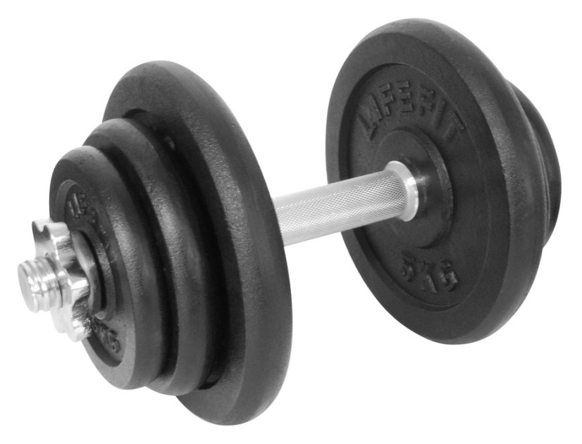 Činka nakládací LIFEFIT® jednoruční 20 kg, 30mm tyč/6x kotouč
