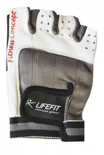 Fitness rukavice LIFEFIT® PRO, bílé - Oblečení velikost: S