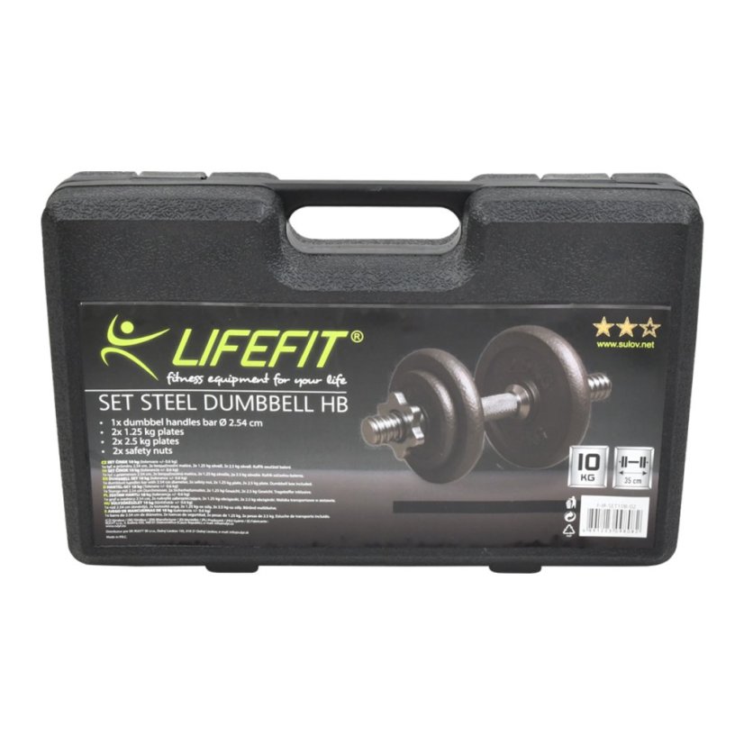 Činkový set LIFEFIT® DUMBBELL SET STEEL HB 10kg ABS